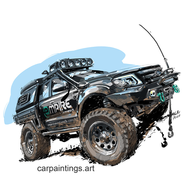 Car art, car painting, automotive art, Nissan Patrol