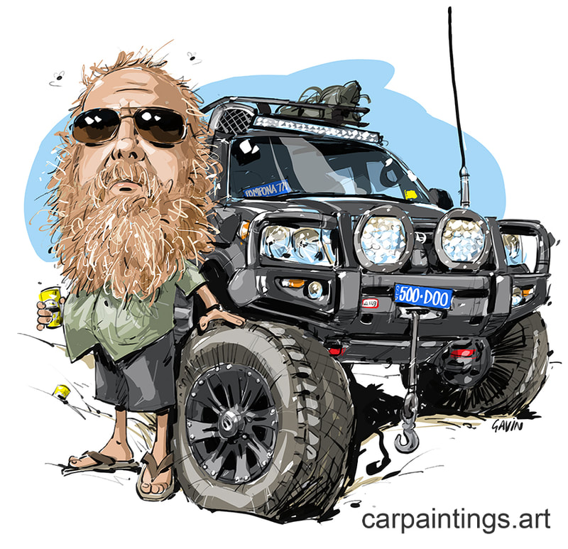 Portrait, Car art, car painting, automotive art, Caricature, cartoon